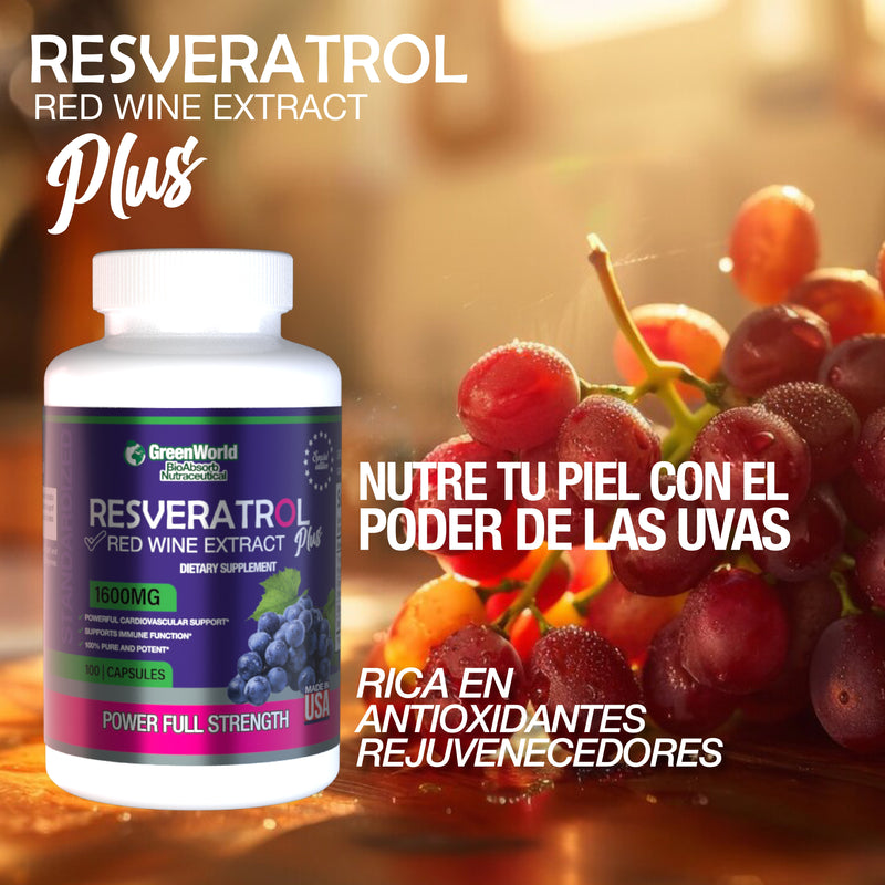 RESVERATROL 1600 MG - EL SUPLEMENTO DEL MOMENTO (100 CÁPSULAS)